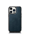 Case iCarer Leder Öl Wachs MagSafe Apple iPhone 14 Pro Max blau