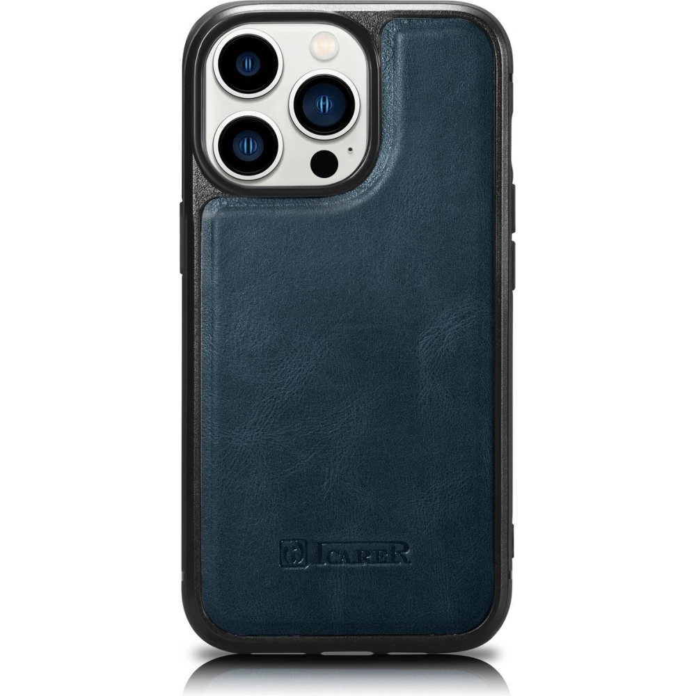 Hurtownia GSM - Etui iCarer Leather Oil Wax MagSafe Apple iPhone 14 Pro Max albastru - ICR435 - {ean13} - Hurt