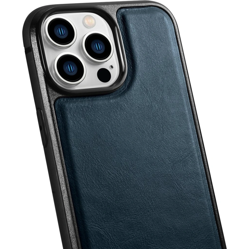 Hurtownia GSM - Etui iCarer Leather Oil Wax MagSafe Apple iPhone 14 Pro Max albastru - ICR435 - {ean13} - Hurt
