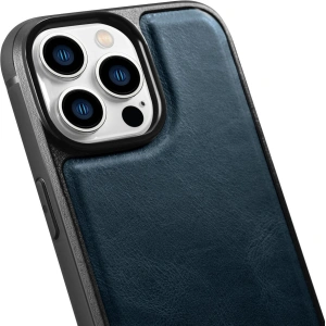 Wholesale iCarer Leather Oil Wax MagSafe Apple iPhone 14 Pro Max blue - ICR435 - {ean13} - Hurt