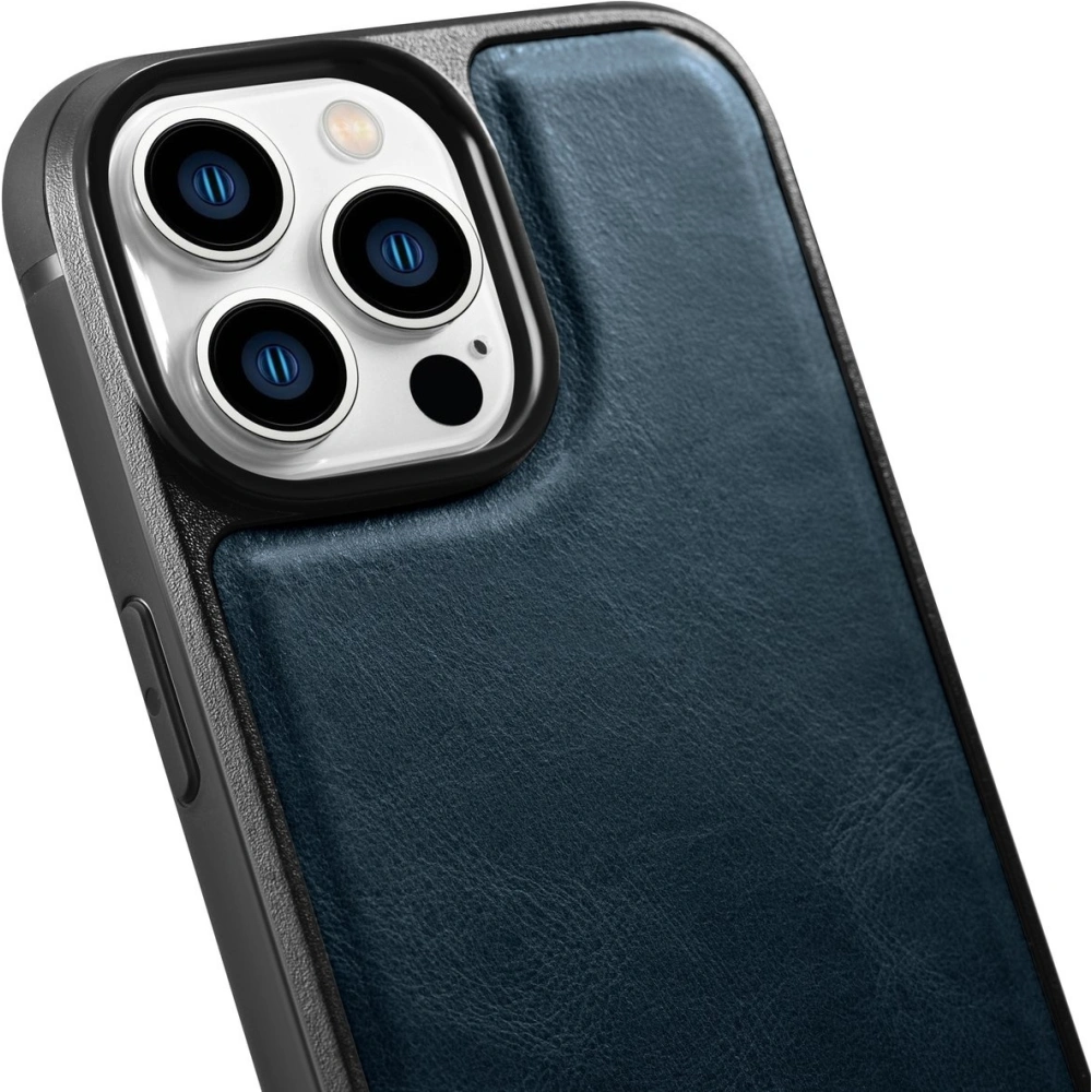 Wholesale iCarer Leather Oil Wax MagSafe Apple iPhone 14 Pro Max blue - ICR435 - {ean13} - Hurt