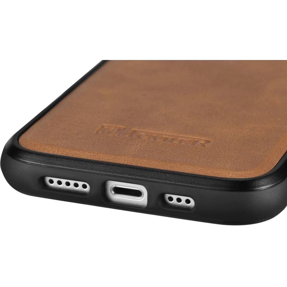 Hurtownia GSM - Etui iCarer Leather Oil Wax MagSafe Apple iPhone 14 Pro Max maro deschis - ICR436 - {ean13} - Hurt