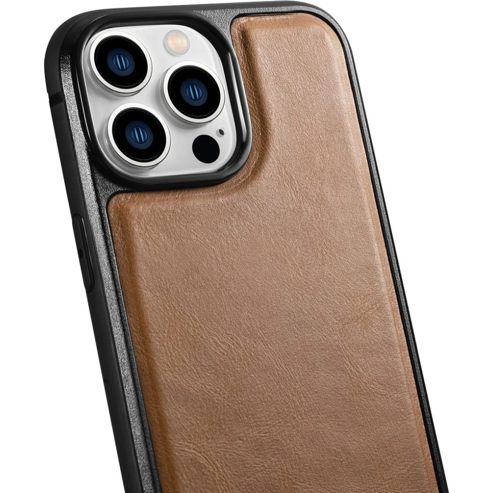 Hurtownia GSM - Etui iCarer Leather Oil Wax MagSafe Apple iPhone 14 Pro Max maro deschis - ICR436 - {ean13} - Hurt