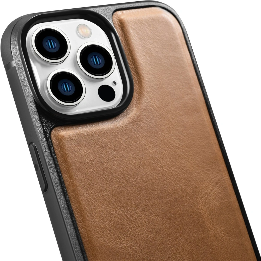 Hurtownia GSM - Etui iCarer Leather Oil Wax MagSafe Apple iPhone 14 Pro Max maro deschis - ICR436 - {ean13} - Hurt