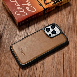 Hurtownia GSM - Etui iCarer Leather Oil Wax MagSafe Apple iPhone 14 Pro Max jasnobrązowy - ICR436 - {ean13} - Hurt