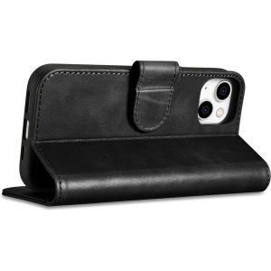 Wholesale iCarer Oil Wax Wallet Anti-RFID 2in1 Apple iPhone 14 black - ICR437 - {ean13} - Hurt