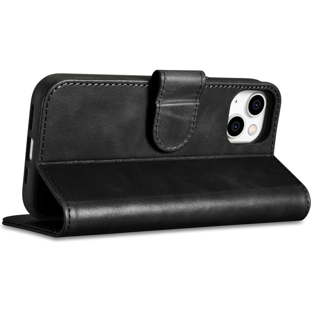Hurtownia GSM - Etui iCarer Oil Wax Wallet Anti-RFID 2in1 Apple iPhone 14 czarny - ICR437 - {ean13} - Hurt