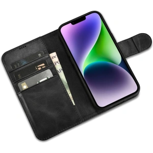 Wholesale iCarer Oil Wax Wallet Anti-RFID 2in1 Apple iPhone 14 black - ICR437 - {ean13} - Hurt
