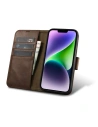 Wholesale iCarer Oil Wax Wallet Anti-RFID 2in1 Apple iPhone 14 brown - ICR438 - {ean13} - Hurt