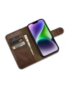 Wholesale iCarer Oil Wax Wallet Anti-RFID 2in1 Apple iPhone 14 brown - ICR438 - {ean13} - Hurt