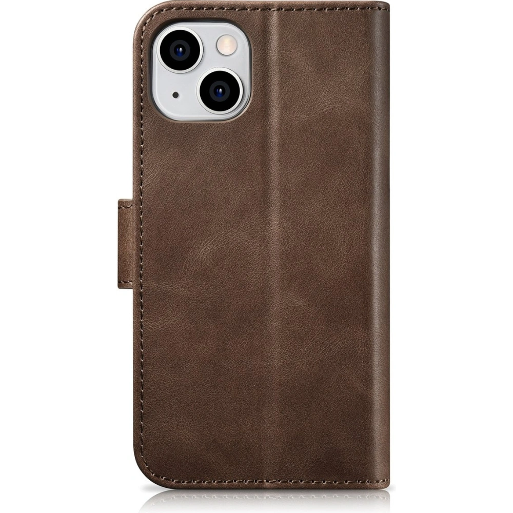 Wholesale iCarer Oil Wax Wallet Anti-RFID 2in1 Apple iPhone 14 brown - ICR438 - {ean13} - Hurt