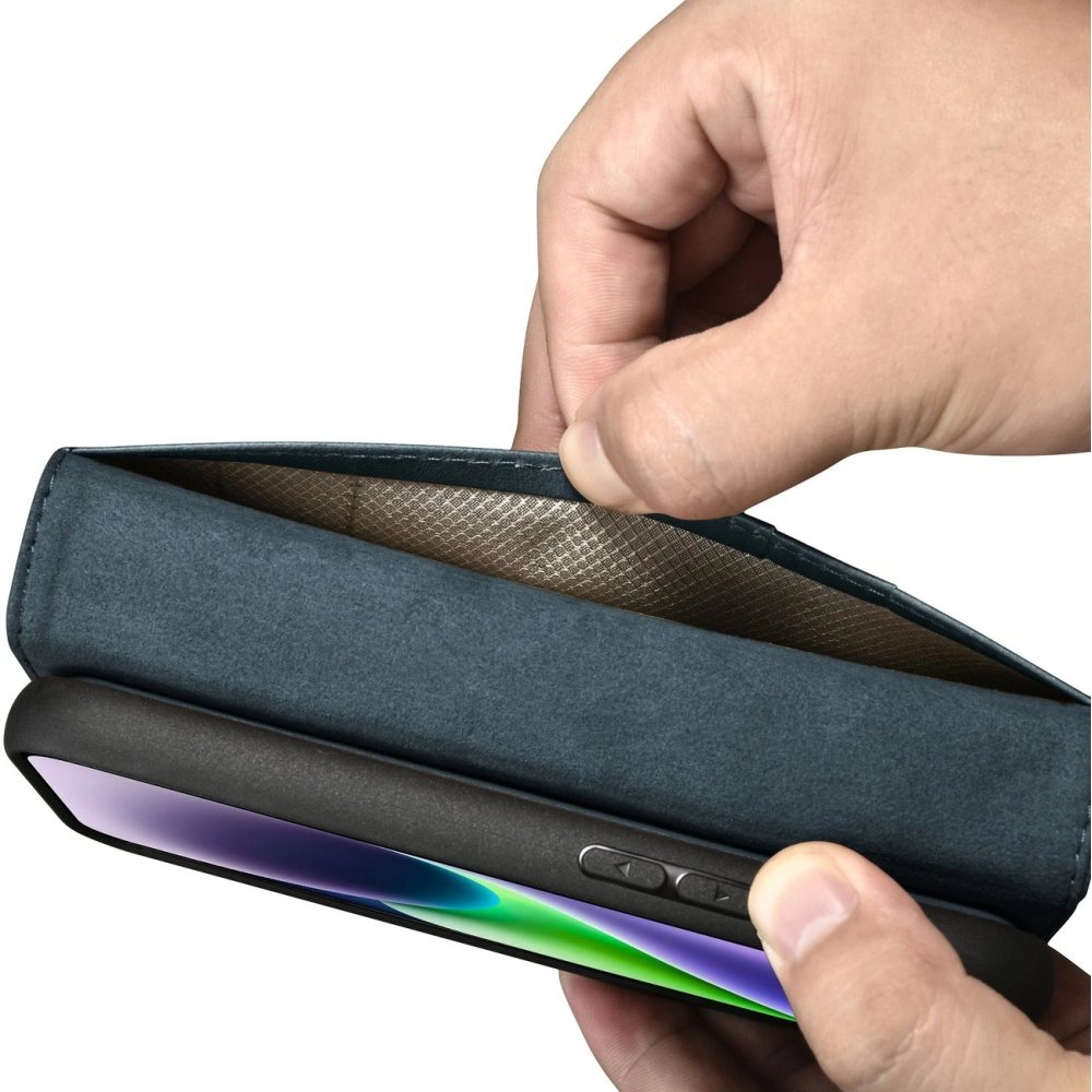 Hurtownia GSM - Etui iCarer Oil Wax Wallet Anti-RFID 2in1 Apple iPhone 14 modrý - ICR439 - {ean13} - Hurt