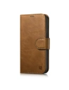 Etui iCarer Oil Wax Wallet Anti-RFID 2in1 Apple iPhone 14 maro deschis