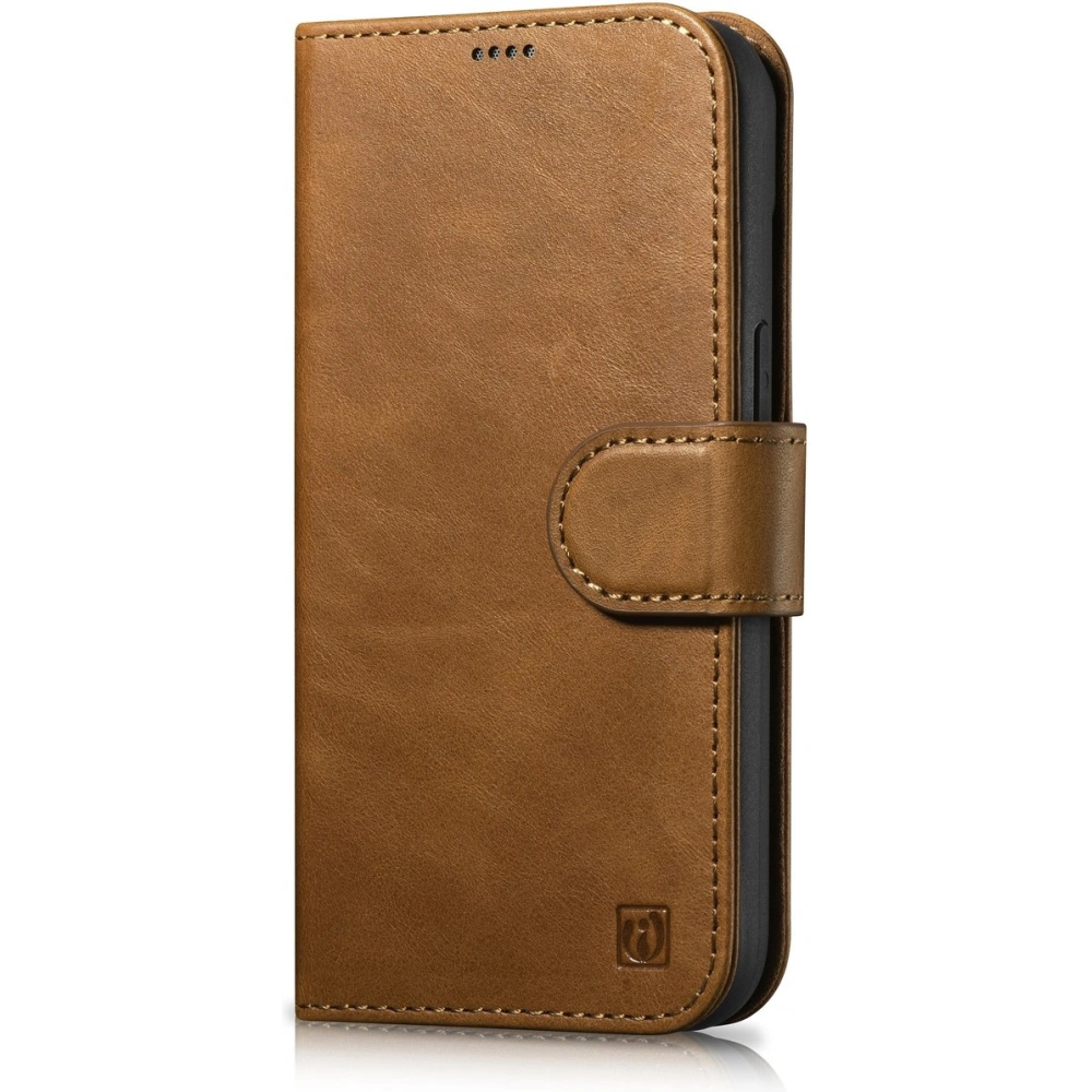 Hurtownia GSM - Etui iCarer Oil Wax Wallet Anti-RFID 2in1 Apple iPhone 14 maro deschis - ICR440 - {ean13} - Hurt
