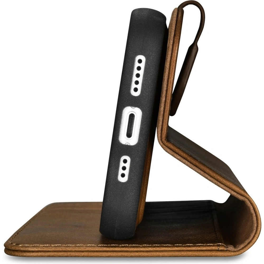 Hurtownia GSM - Etui iCarer Olajviasz Pénztárca Anti-RFID 2in1 Apple iPhone 14 világosbarna - ICR440 - {ean13} - Hurt