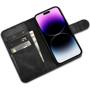 Wholesale iCarer Oil Wax Wallet Anti-RFID 2in1 Apple iPhone 14 Pro black - ICR441 - {ean13} - Hurt
