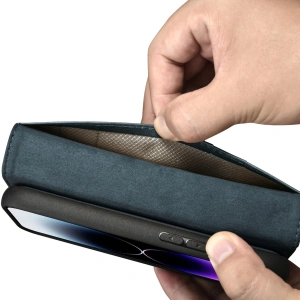 Wholesale iCarer Oil Wax Wallet Anti-RFID 2in1 Apple iPhone 14 Pro blue - ICR443 - {ean13} - Hurt