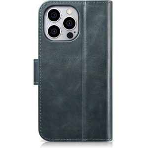 Wholesale iCarer Oil Wax Wallet Anti-RFID 2in1 Apple iPhone 14 Pro blue - ICR443 - {ean13} - Hurt