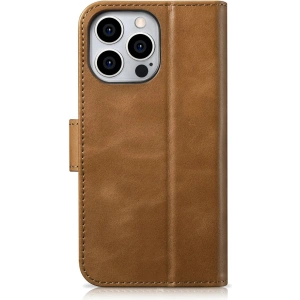 Hurtownia GSM - Etui iCarer Oil Wax Wallet Anti-RFID 2in1 Apple iPhone 14 Pro jasnobrązowy - ICR444 - {ean13} - Hurt