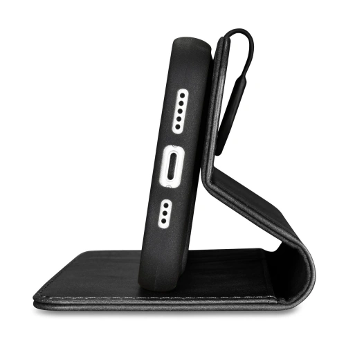 Etui iCarer Oil Wax Wallet Anti-RFID 2in1 Apple iPhone 14 Plus / 15 Plus czarny