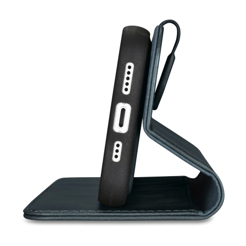 Etui iCarer Oil Wax Wallet Anti-RFID 2in1 Apple iPhone 14 Plus / 15 Plus niebieski