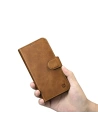 Hurtownia GSM - Etui iCarer Oil Wax Wallet Anti-RFID 2in1 Apple iPhone 14 Plus / 15 Plus jasnobrązowy - ICR448 - {ean13} - Hurt
