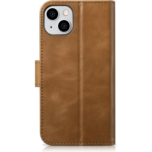 Wholesale iCarer Oil Wax Wallet Anti-RFID 2in1 Apple iPhone 14 Plus / 15 Plus light brown - ICR448 - {ean13} - Hurt