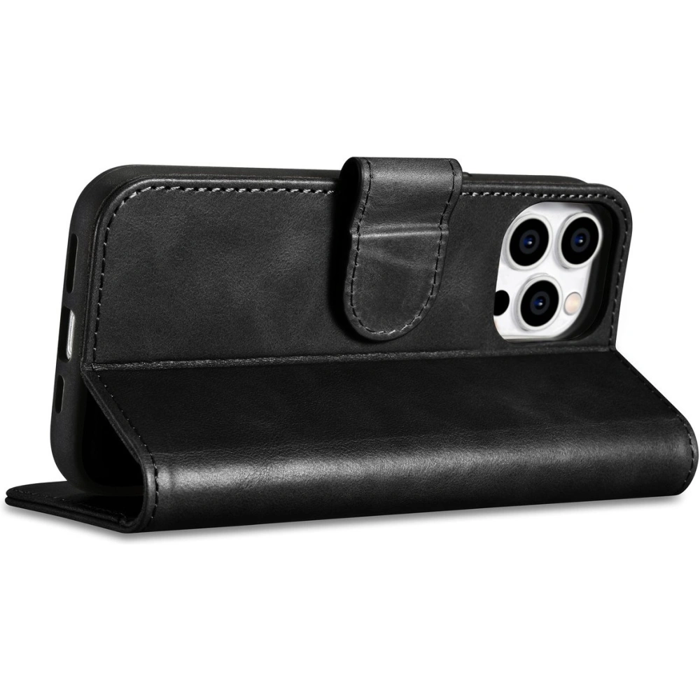 Hurtownia GSM - Etui iCarer Oil Wax Wallet Anti-RFID 2in1 Apple iPhone 14 Pro Max negru - ICR449 - {ean13} - Hurt