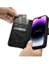 Hurtownia GSM - Etui iCarer Oil Wax Wallet Anti-RFID 2in1 Apple iPhone 14 Pro Max negru - ICR449 - {ean13} - Hurt