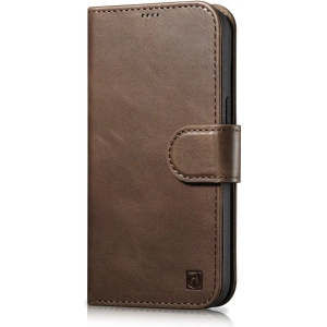 Wholesale iCarer Oil Wax Wallet Anti-RFID 2in1 Apple iPhone 14 Pro Max brown - ICR450 - {ean13} - Hurt