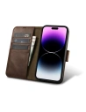 Hurtownia GSM - Etui iCarer Oil Wax Wallet Anti-RFID 2in1 Apple iPhone 14 Pro Max hnědý - ICR450 - {ean13} - Hurt