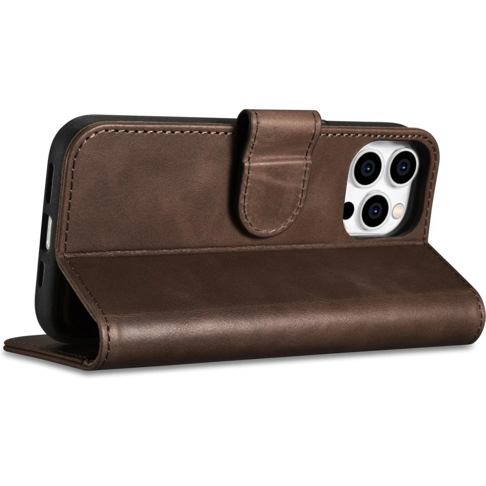 Hurtownia GSM - Etui iCarer Oil Wax Wallet Anti-RFID 2in1 Apple iPhone 14 Pro Max hnědý - ICR450 - {ean13} - Hurt