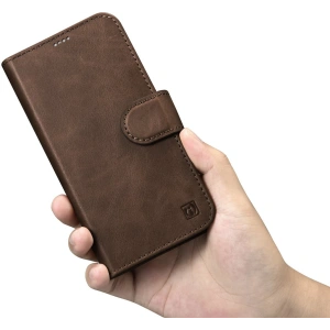 Wholesale iCarer Oil Wax Wallet Anti-RFID 2in1 Apple iPhone 14 Pro Max brown - ICR450 - {ean13} - Hurt