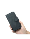 Wholesale iCarer Oil Wax Wallet Anti-RFID 2in1 Apple iPhone 14 Pro Max blue - ICR451 - {ean13} - Hurt