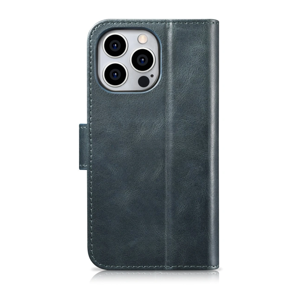 Wholesale iCarer Oil Wax Wallet Anti-RFID 2in1 Apple iPhone 14 Pro Max blue - ICR451 - {ean13} - Hurt