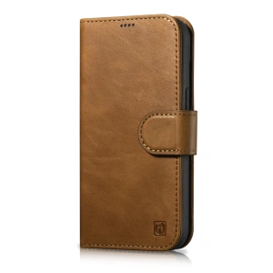 Hurtownia GSM - Case iCarer Öl Wachs Geldbörse Anti-RFID 2in1 Apple iPhone 14 Pro Max hellbraun - ICR452 - {ean13} - Hurt