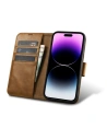 Wholesale iCarer Oil Wax Wallet Anti-RFID 2in1 Apple iPhone 14 Pro Max light brown - ICR452 - {ean13} - Hurt