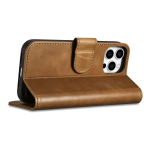 Wholesale iCarer Oil Wax Wallet Anti-RFID 2in1 Apple iPhone 14 Pro Max light brown - ICR452 - {ean13} - Hurt