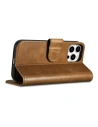 Wholesale iCarer Oil Wax Wallet Anti-RFID 2in1 Apple iPhone 14 Pro Max light brown - ICR452 - {ean13} - Hurt