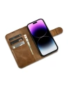 Wholesale iCarer Oil Wax Wallet Anti-RFID 2in1 Apple iPhone 14 Pro Max light brown - ICR452 - {ean13} - Hurt