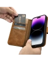 Wholesale iCarer Oil Wax Wallet Anti-RFID 2in1 Apple iPhone 14 Pro Max light brown - ICR452 - {ean13} - Hurt