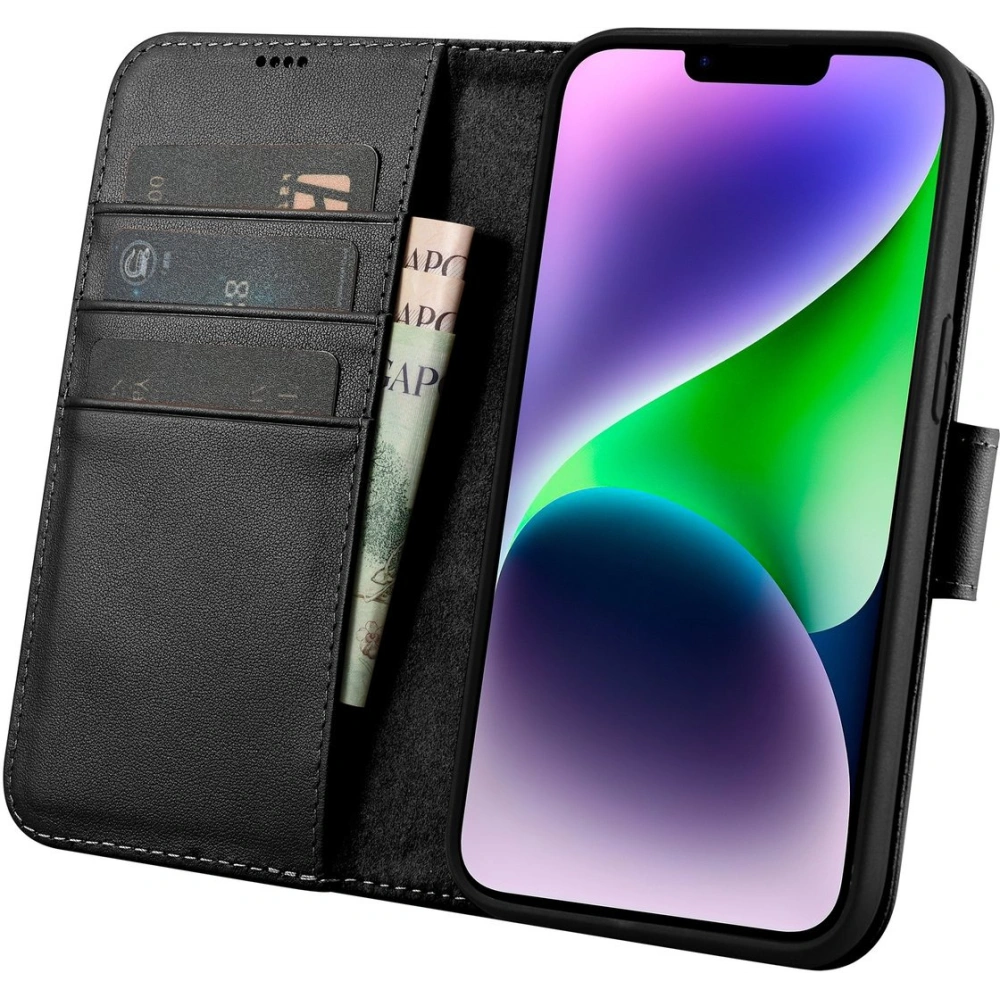 Hurtownia GSM - Etui iCarer Wallet Anti-RFID 2in1 Apple iPhone 14 negru - ICR453 - {ean13} - Hurt