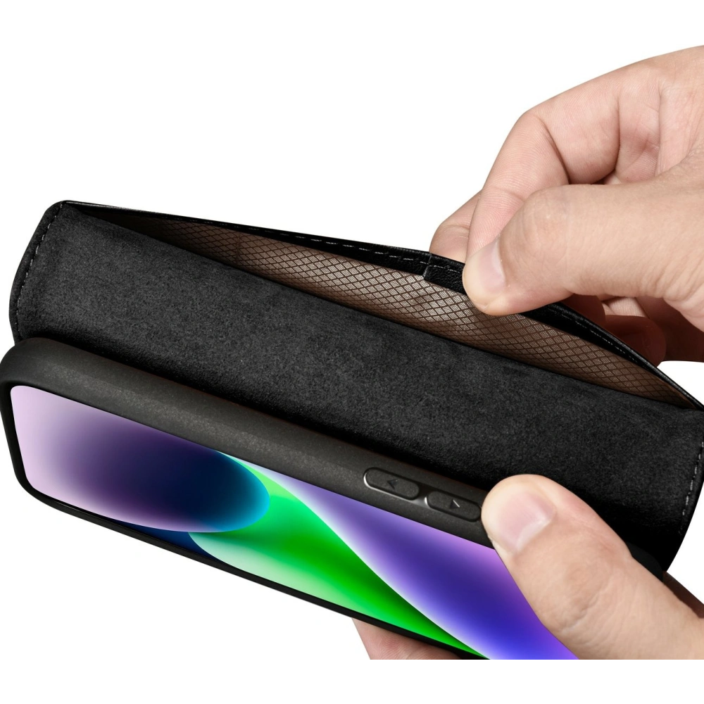 Hurtownia GSM - Etui iCarer Wallet Anti-RFID 2in1 Apple iPhone 14 negru - ICR453 - {ean13} - Hurt