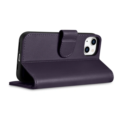 Etui iCarer Wallet Anti-RFID 2in1 Apple iPhone 14 ciemnofioletowy