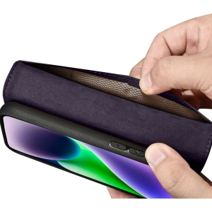 Wholesale iCarer Wallet Anti-RFID 2in1 Apple iPhone 14 dark purple - ICR456 - {ean13} - Hurt