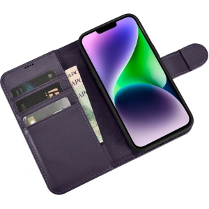Wholesale iCarer Wallet Anti-RFID 2in1 Apple iPhone 14 dark purple - ICR456 - {ean13} - Hurt