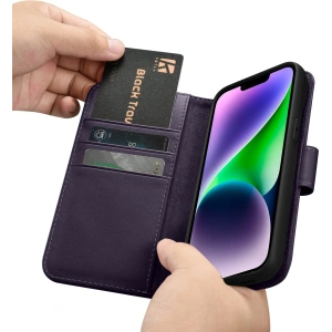 Wholesale iCarer Wallet Anti-RFID 2in1 Apple iPhone 14 dark purple - ICR456 - {ean13} - Hurt