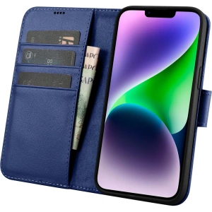 Wholesale iCarer Wallet Anti-RFID 2in1 Apple iPhone 14 blue - ICR458 - {ean13} - Hurt