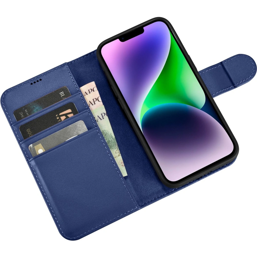 Hurtownia GSM - Etui iCarer Wallet Anti-RFID 2in1 Apple iPhone 14 niebieski - ICR458 - {ean13} - Hurt
