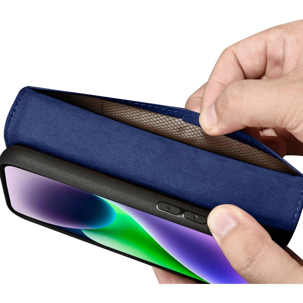 Hurtownia GSM - Etui iCarer Wallet Anti-RFID 2in1 Apple iPhone 14 albastru - ICR458 - {ean13} - Hurt